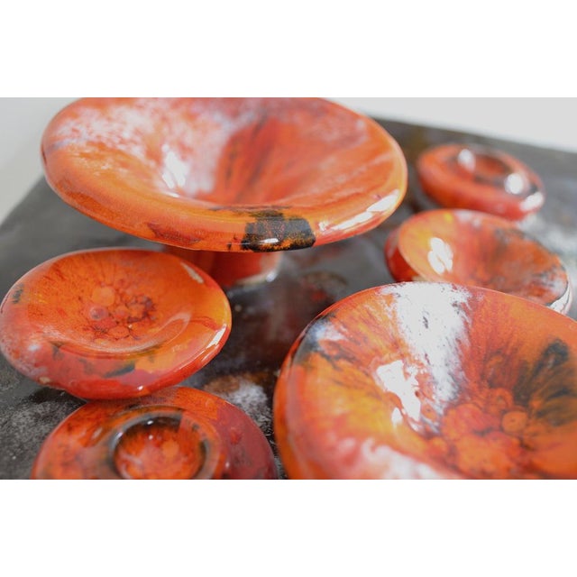 1960s Ceramic Mushroom Wall Plate from Ruscha, 1960s For Sale - Image 5 of 7