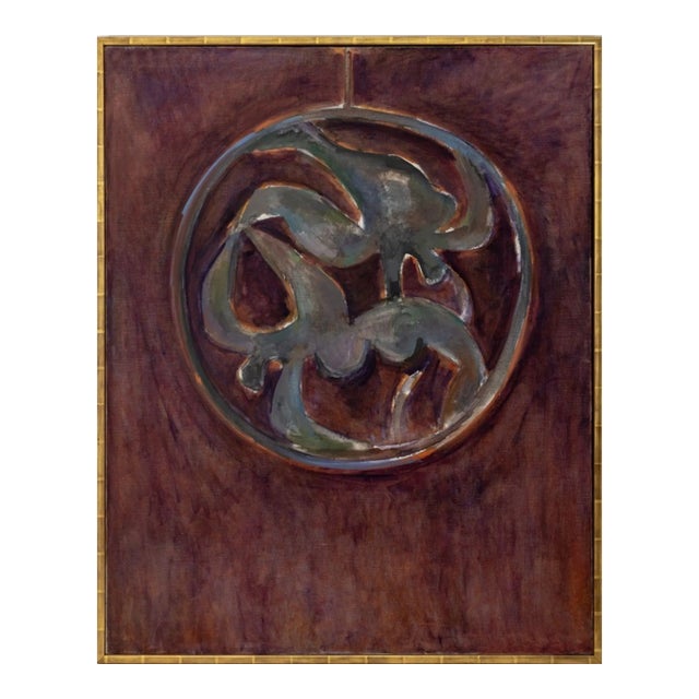 Manfred Schwartz the Ring in Plum Oil on Canvas For Sale