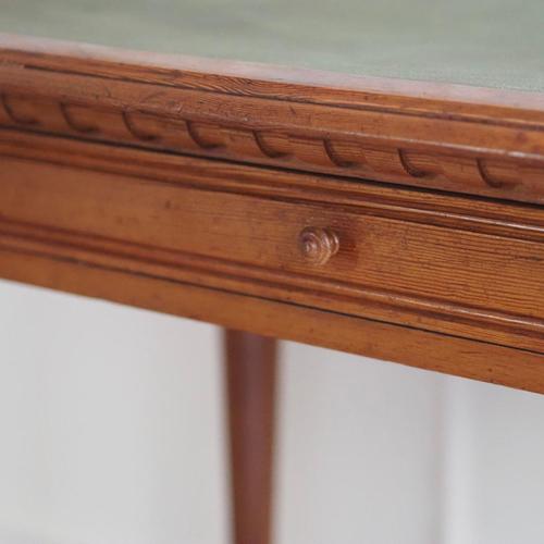 Small Antique Desk or Console Table with Green Leather Top, 1890s For Sale - Image 11 of 18