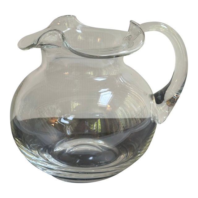1980s Tiffany & Co. Crystal 7" Tall Pitcher Barware For Sale