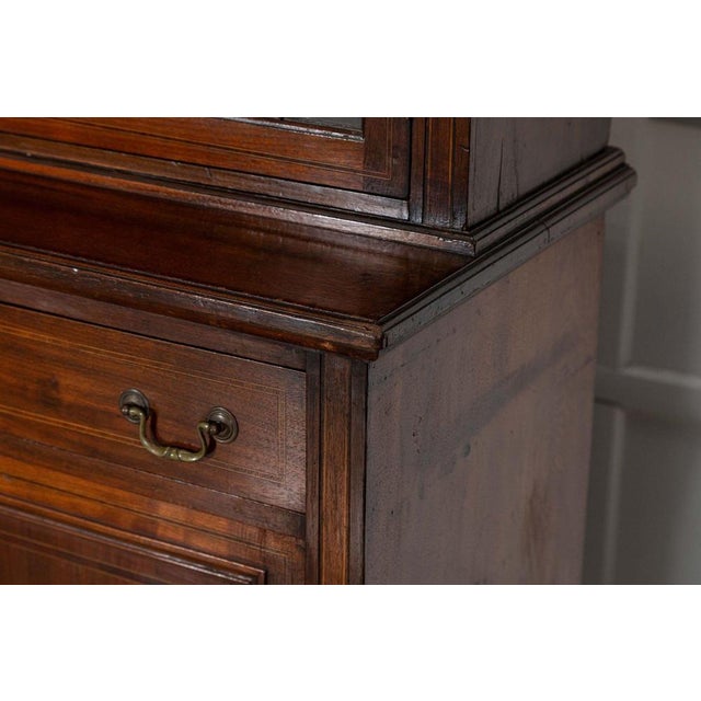 Large English Inlaid Mahogany Library Bookcase from Maple & Co., 19th Century For Sale - Image 11 of 17