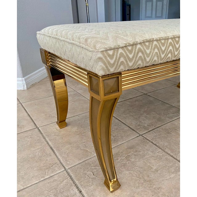 Metal 1970s Vintage Regency Style Bench For Sale - Image 7 of 13