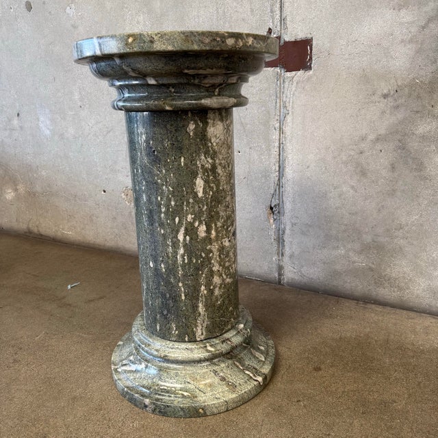 Vintage Green Marble Pedestal #1 For Sale - Image 4 of 10