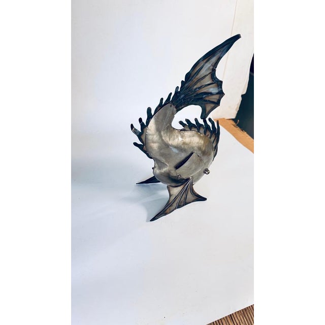 Modern Metal Fish Sculpture with Subtle Reflections For Sale - Image 5 of 8