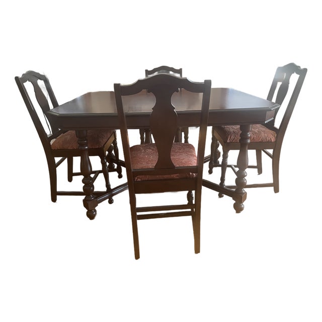 1920s Beautifully Restored Jacobean Dining Table and Chairs For Sale