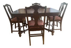 1920s Beautifully Restored Jacobean Dining Table and Chairs