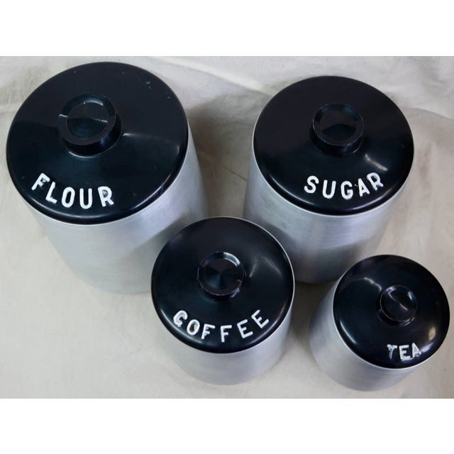 Alcoa Aluminum Mid-Century Aluminum Four-Piece Canister Set by Kromex For Sale - Image 4 of 11