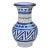 Mid 20th Century Handcrafted Moroccan Ceramic Vase W/ Banded Motifs in Blue Hues For Sale