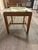 1960s 1930s Art Deco Vanity Chair Featuring Walnut Burl Veneer Inlay With Embroidered For Sale - Image 5 of 11