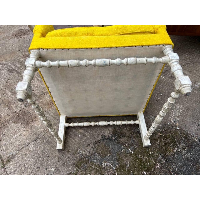 Early 20th Century Pair Jacobean Style Painted Turned Wood & Yellow