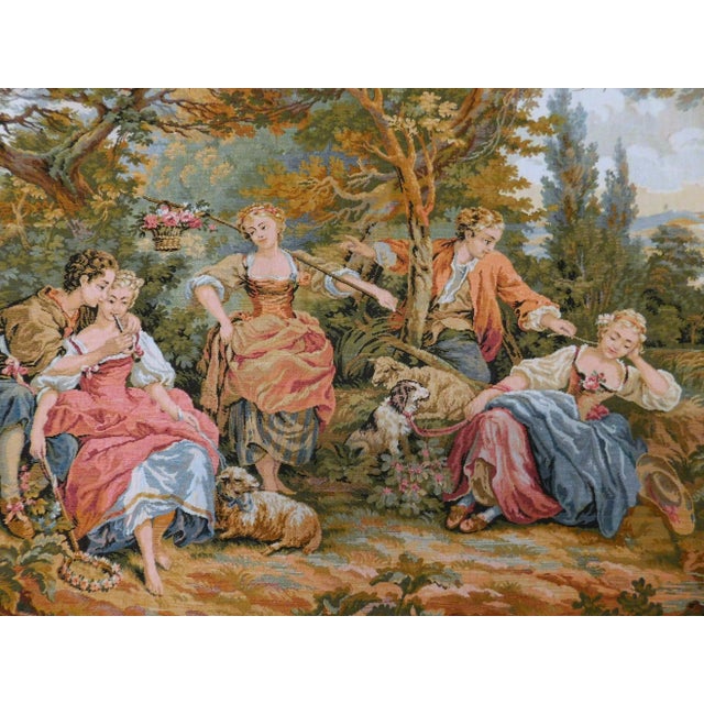 Vintage French Wall Hanging Tapestry. For Sale In Los Angeles - Image 6 of 12