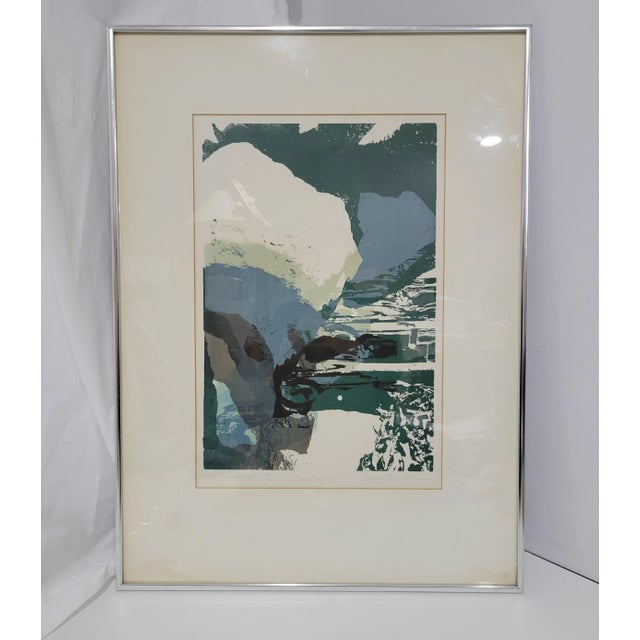 Vintage Amelia Island's Marion Landing Abstract Seascape Print, Framed For Sale - Image 10 of 10