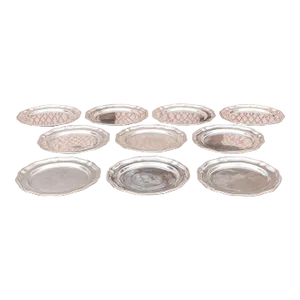 Vintage Wilton Ware Pewter Chargers- Set of 10