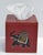 Asian Style Late 20th Century Burgundy Embossed Leather Elephant Tissue Box Kleenex Cover For Sale - Image 4 of 18