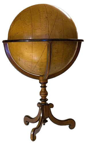 Large 18th Century French Hand Painted Terrestrial Globe
