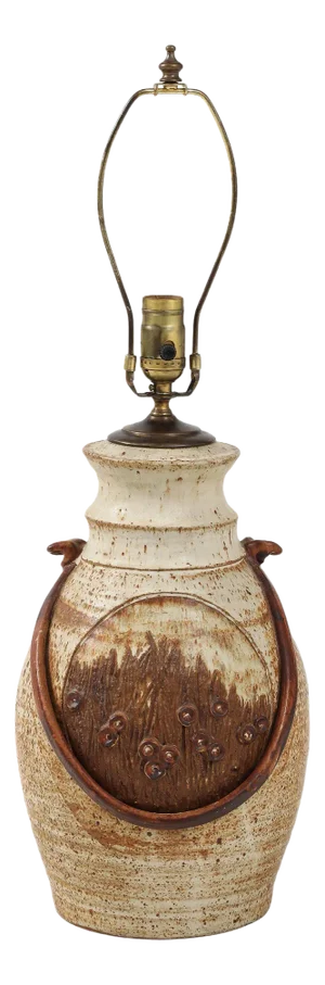 1960's Signed Studio Made Pottery Table Lamp
