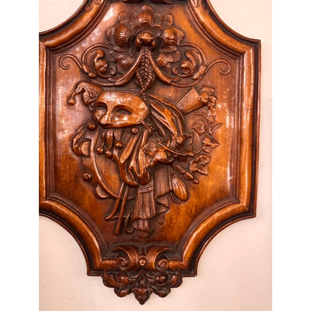 Traditional Antique Ceramic Masquerade Shield Wall Hanging For Sale - Image 3 of 12