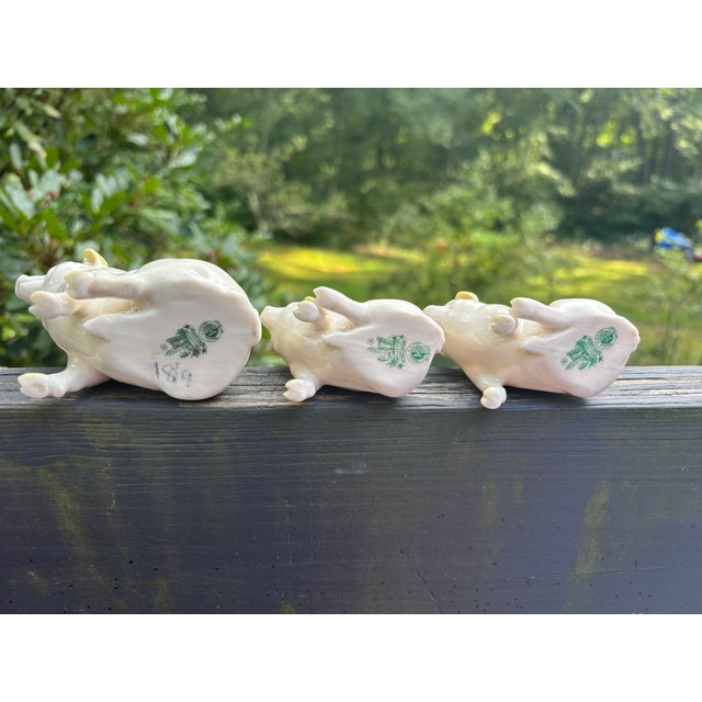 Ceramic Adorable Trio of Vintage Belleek Porcelain Pigs Made in Ireland For Sale - Image 7 of 8