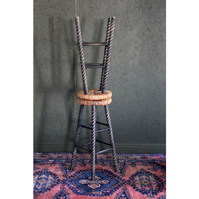 Barley Twist Black Painted Wooden Stools From the 1990s For Sale - Image 11 of 11