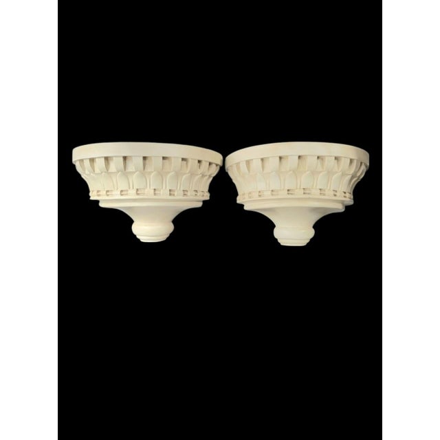 Vintage Off White Decorative Cut Out Wall Brackets Shelves- A Pair For Sale In West Palm - Image 6 of 6