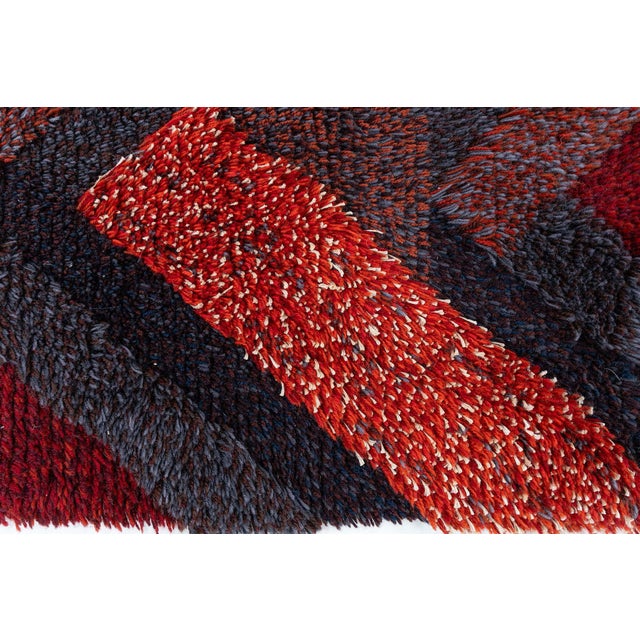 1960s Vintage Swedish Rya Rug by Ritta Aaltonen Doris Leslie Blau Collection For Sale - Image 5 of 9