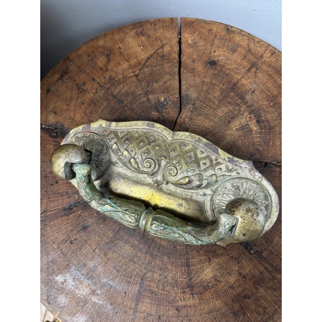 English Antique English Brass Door Knocker For Sale - Image 3 of 4
