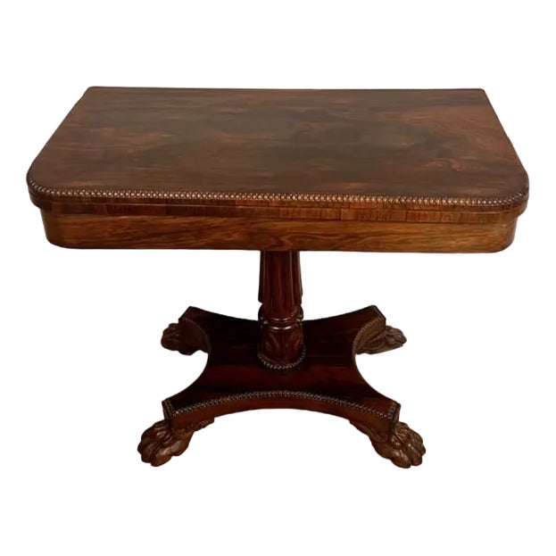 Antique Regency Rosewood Card Table, 1830 For Sale