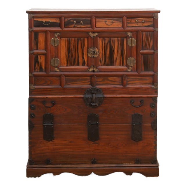 Early 20th Century Korean Persimmon Wood Cabinet For Sale