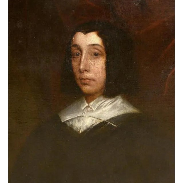 English School Artist, Portrait of Elizabeth Kinnersley, 17th Century, Oil on Canvas For Sale - Image 5 of 7