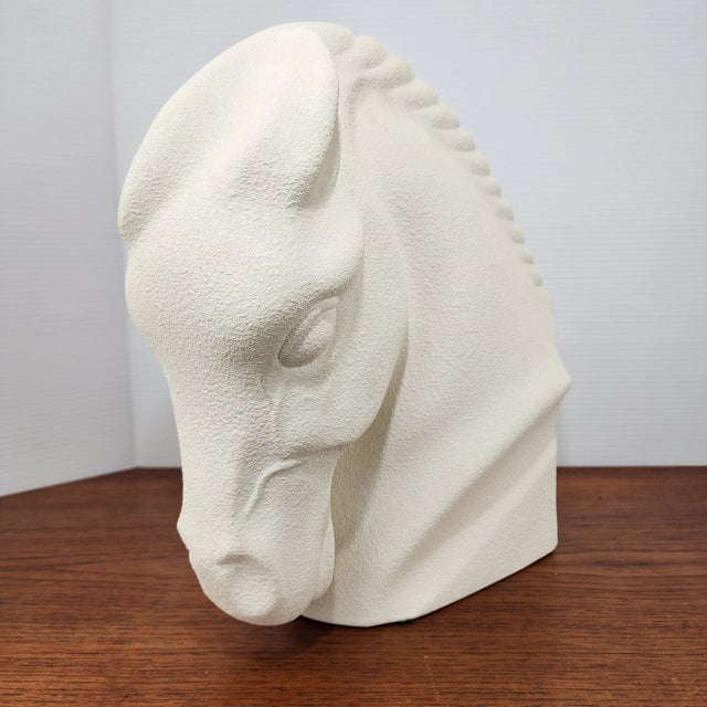 Large Vintage White Royal Haeger Ceramic Horse Head | Mid-Century Modern Pottery Sculpture For Sale In Baltimore - Image 6 of 8