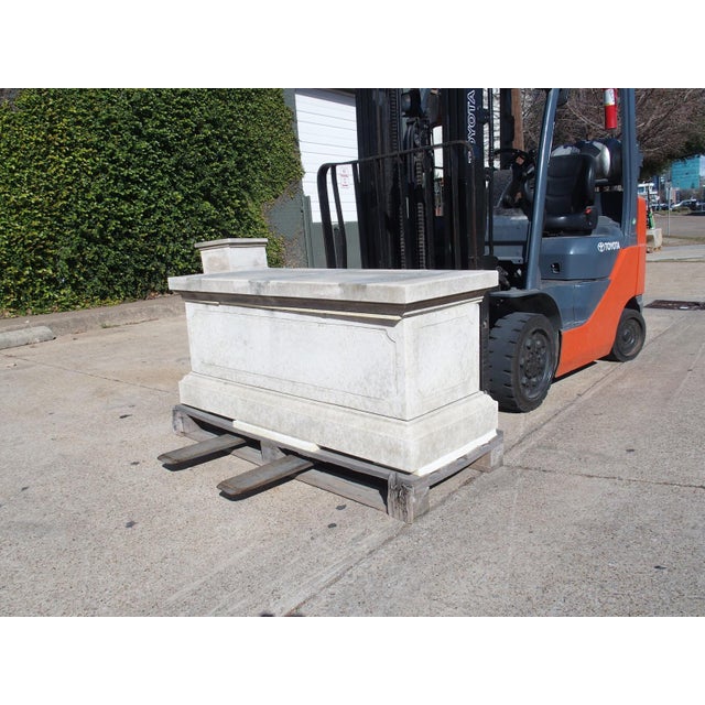 Pair of Large Italian Neoclassical Style Pedestals in Carved Limestone For Sale - Image 10 of 18