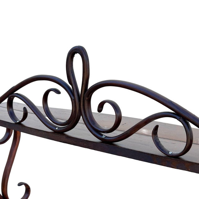 Brown Mid 19th Century Vienna Secession Scrolling Oak Waterfall Étagère by Gebrüder Thonet, Attributed For Sale - Image 8 of 12