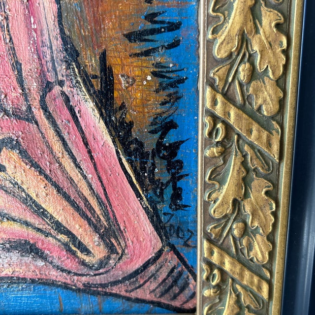 Alexander Gore Russian Abstract Acrylic Painting in Gold Frame Signed and Dated For Sale - Image 4 of 12