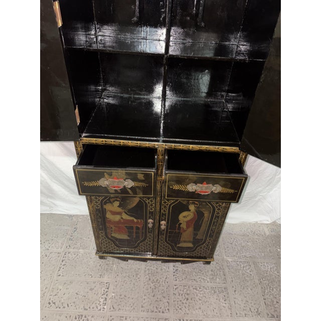Chinese Hand-Painted Cabinet, 1950s For Sale - Image 10 of 13