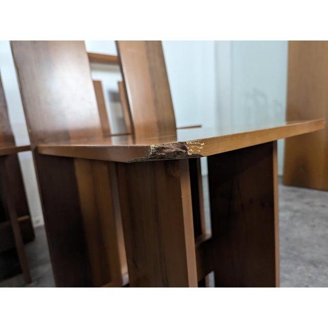 Loto Spa Italian Chairs in American Walnut, Set of 8 For Sale - Image 8 of 14
