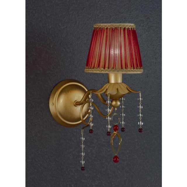 Fenice Gold 3 Lights Wall Sconce in Montecarlo Gold and Cut Glass by Aggiolight For Sale - Image 6 of 8