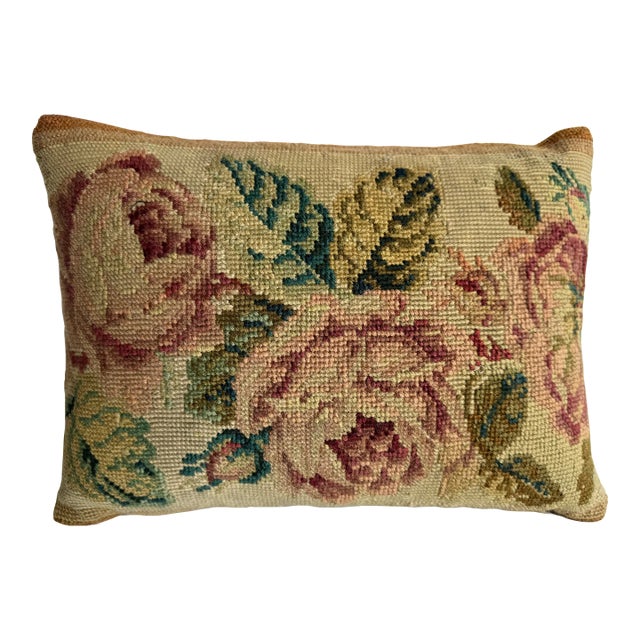 1850 English Needlework Pillow For Sale