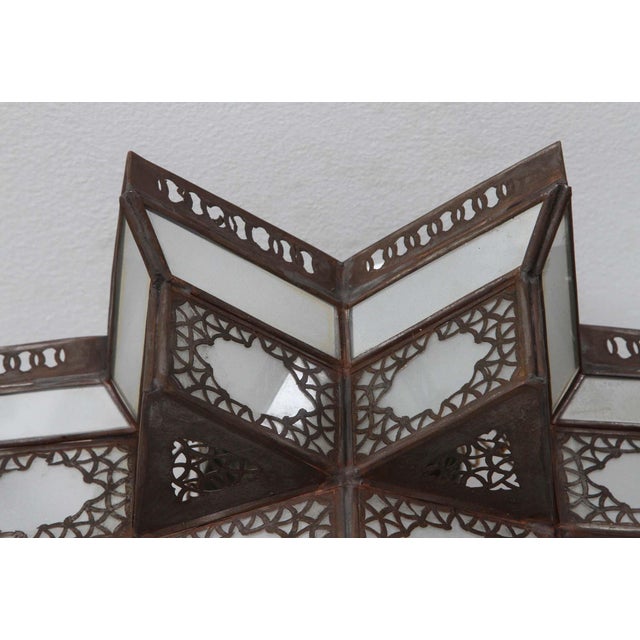 Moroccan Moorish Star Shape Frosted Glass Lantern Light Shade For Sale - Image 14 of 17