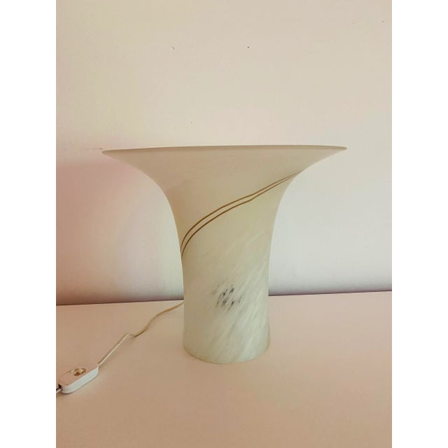 1970s 1970s Murano Frosted Glass Torchiere Table Lamp For Sale - Image 5 of 5