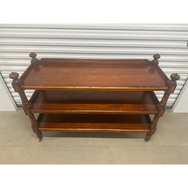 This butler's trolley is stunning. Solid mahogany construction with three open shelves for ample serving and storage...