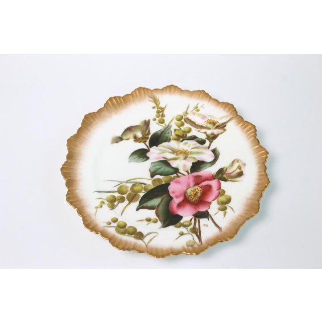Gold Antique George Jones Crescent Hand Painted Fine China Lunch Salad Dessert Plates Set of 6 For Sale - Image 8 of 11