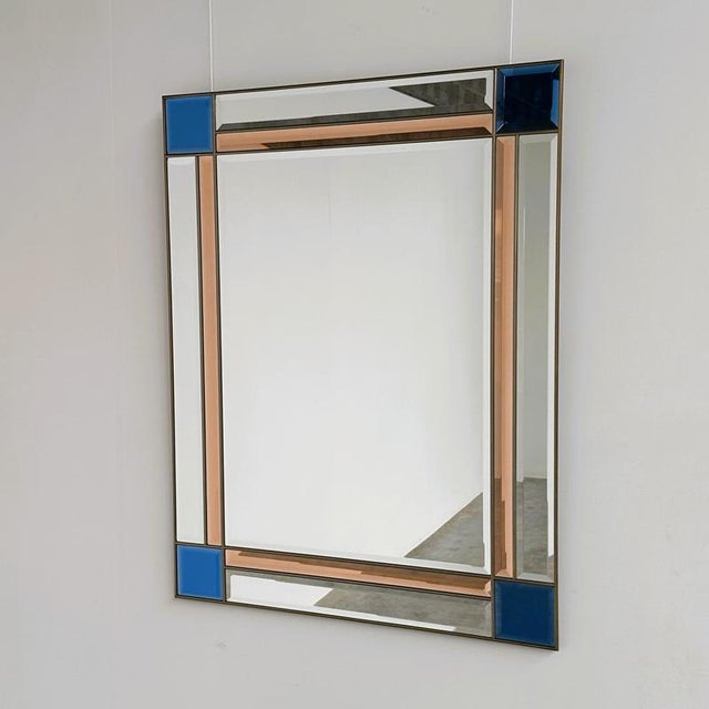 Vintage Italian Brass Beveled Mirror, 1980s For Sale - Image 10 of 13