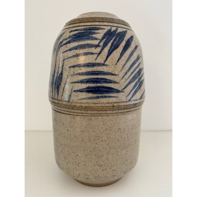 Vintage 1980s Japanese Stoneware Pottery Vase For Sale In Raleigh - Image 6 of 6