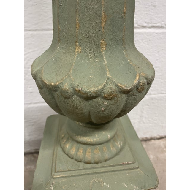 Monumental 41” Cast Iron Neoclassical Pricket Floor Candlesticks - A Pair For Sale - Image 4 of 8