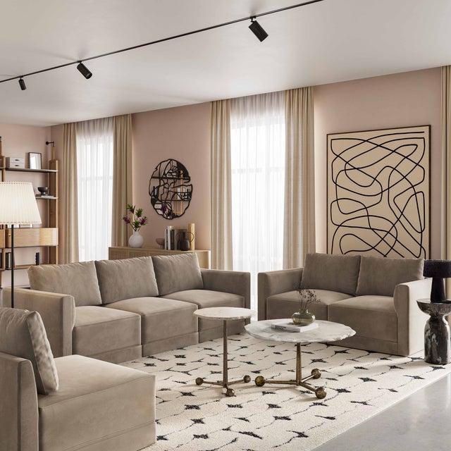 Discover the timeless elegance of the Willow Sectional, a modular masterpiece upholstered in luxurious velvet. This...