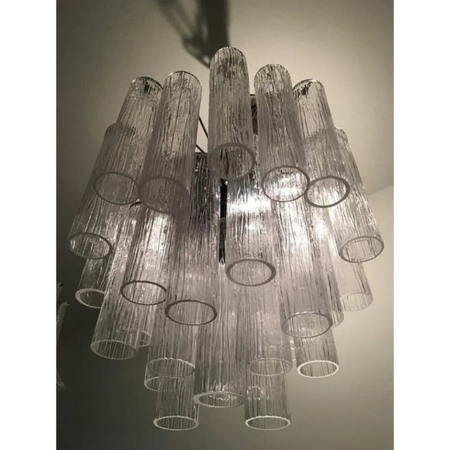 Early 21st Century Murano Glass Sputnik Chandelier with Corteccia Tubes Italian Glass by Simoeng For Sale - Image 5 of 8