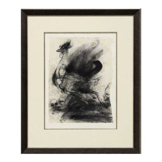 1990s "The Naked Chicken" by James Drake (1946): Allegorical Intensity in Charcoal For Sale