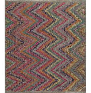 Handwoven Turkish Kilim Area Rug 6'8" X 7'8"