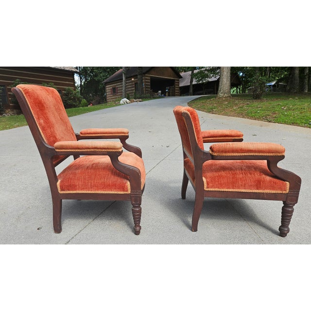 Pair of Antique American Eastlake Walnut Armchairs, Circa 1875–1890 For Sale In Charlotte - Image 6 of 14