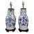 19th Century Chinese Blue & White Celadon Glazed Pottery Vase Table Lamps - A Pair For Sale